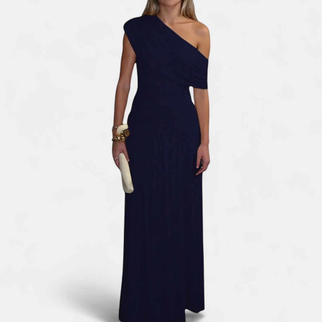 Roxy | Asymmetric Pleated Solid Dress