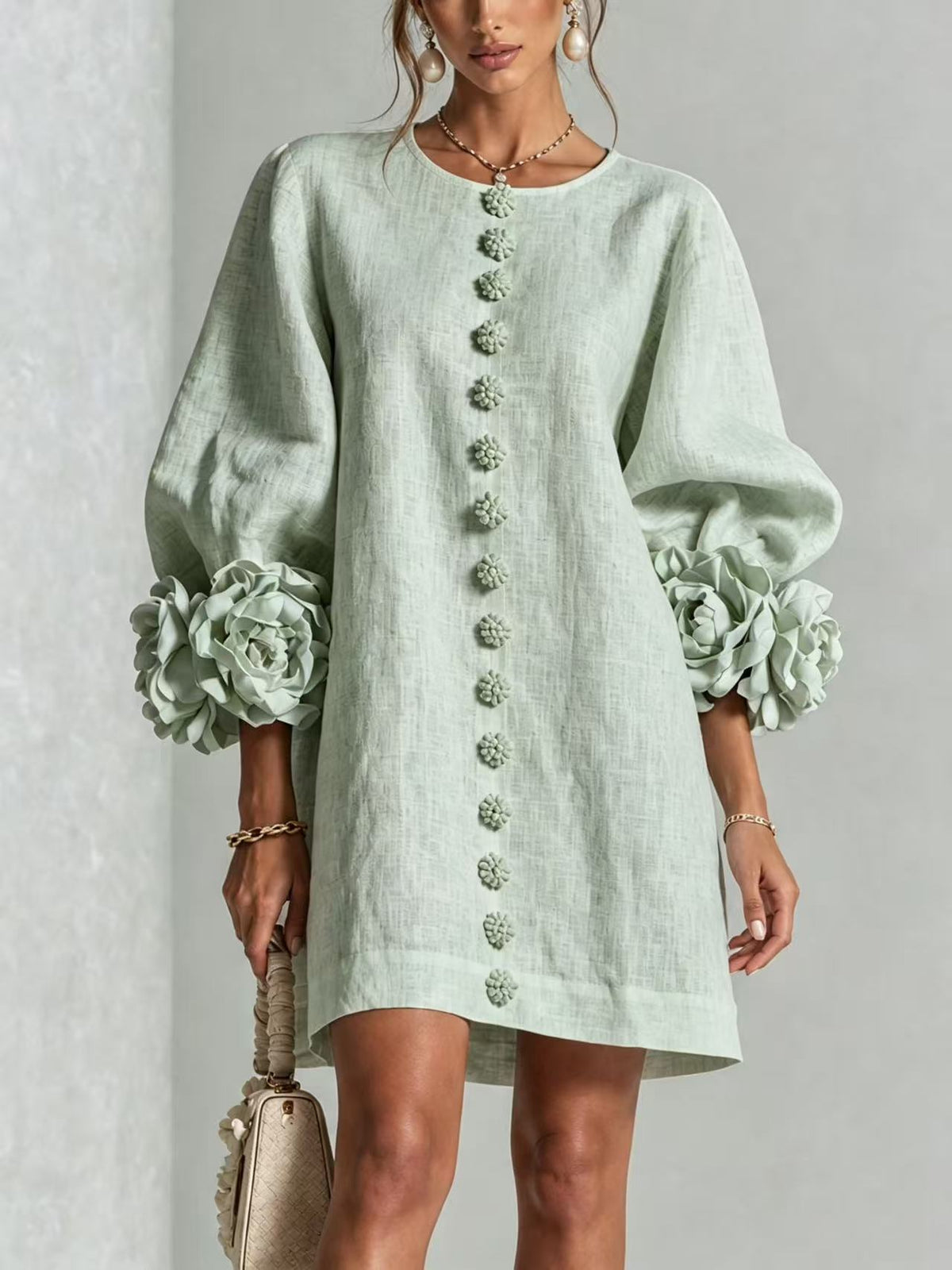 Lysha | Floral Button-Down Mini Dress