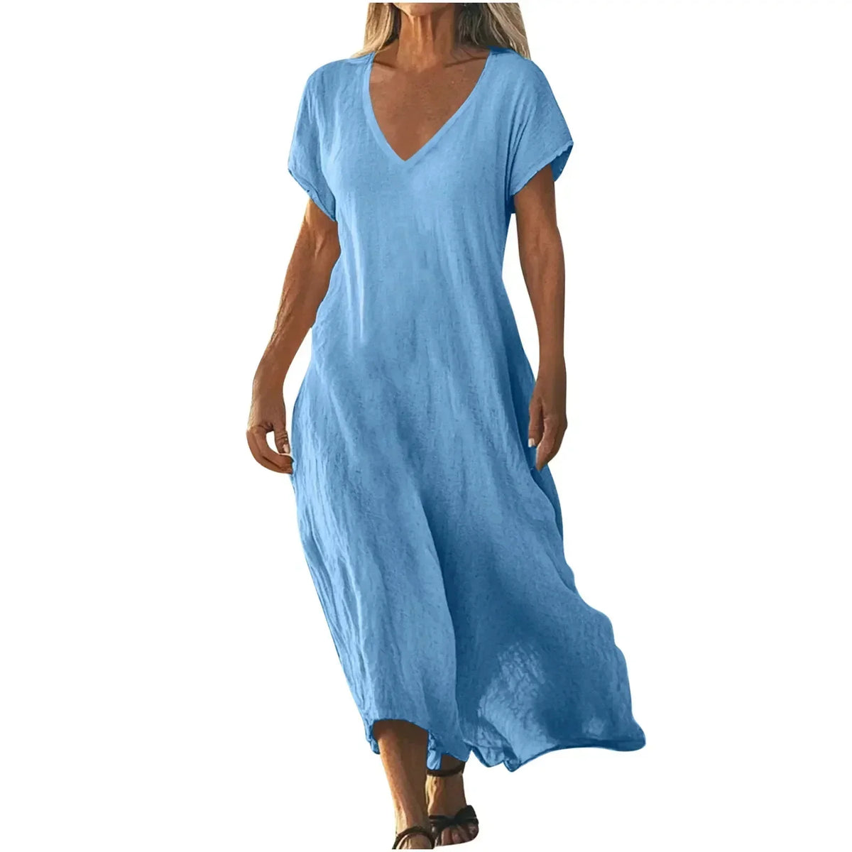 Rosalynn | Flowing V-Neck Summer Maxi Dress