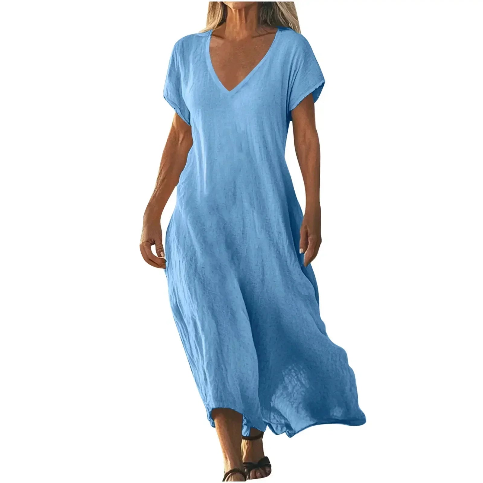 Rosalynn | Flowing V-Neck Summer Maxi Dress