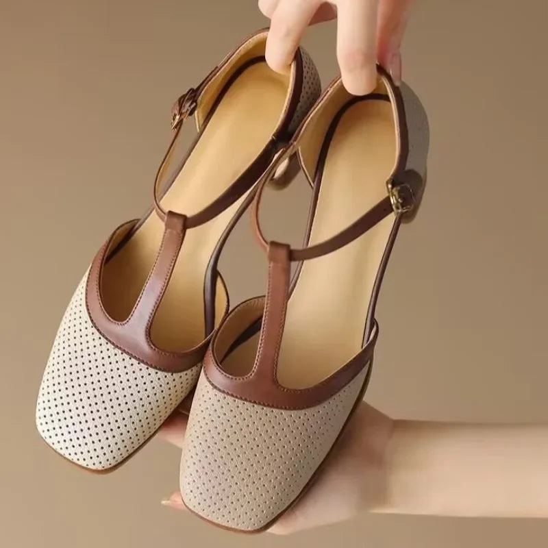 Piper | Women's T-Strap Block Heel Square Toe Pumps