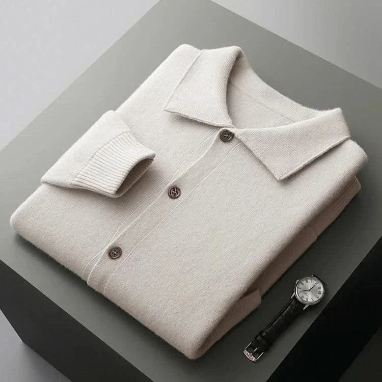 Milano | Cashmere Button-Front Cardigan with Collar