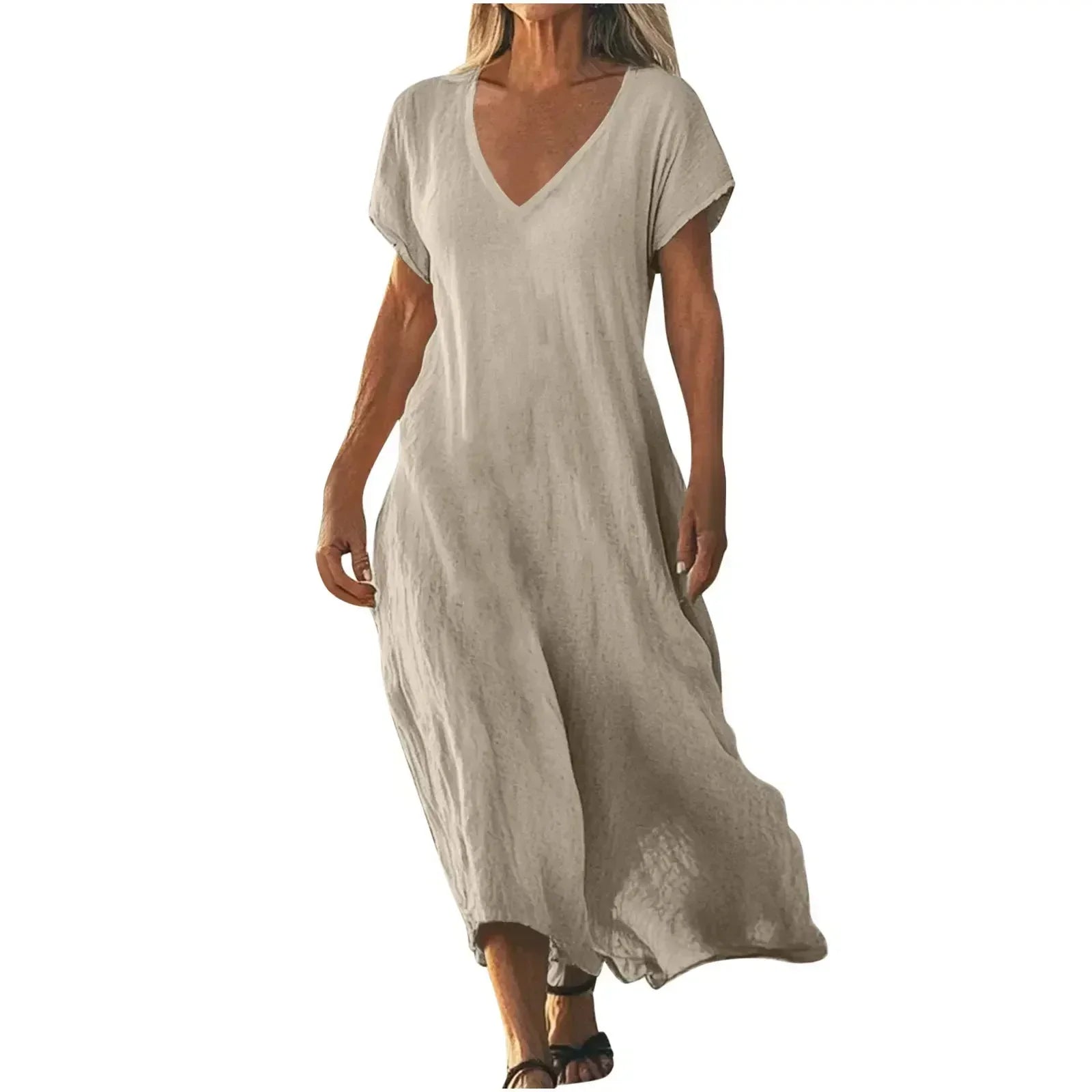 Rosalynn | Flowing V-Neck Summer Maxi Dress