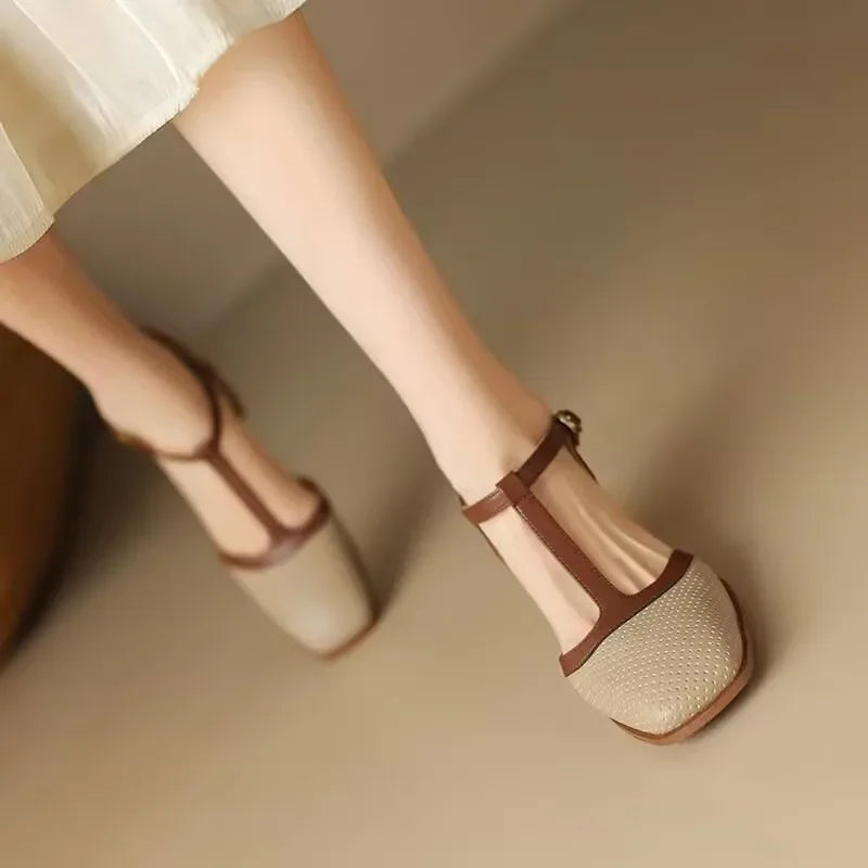 Piper | Women's T-Strap Block Heel Square Toe Pumps