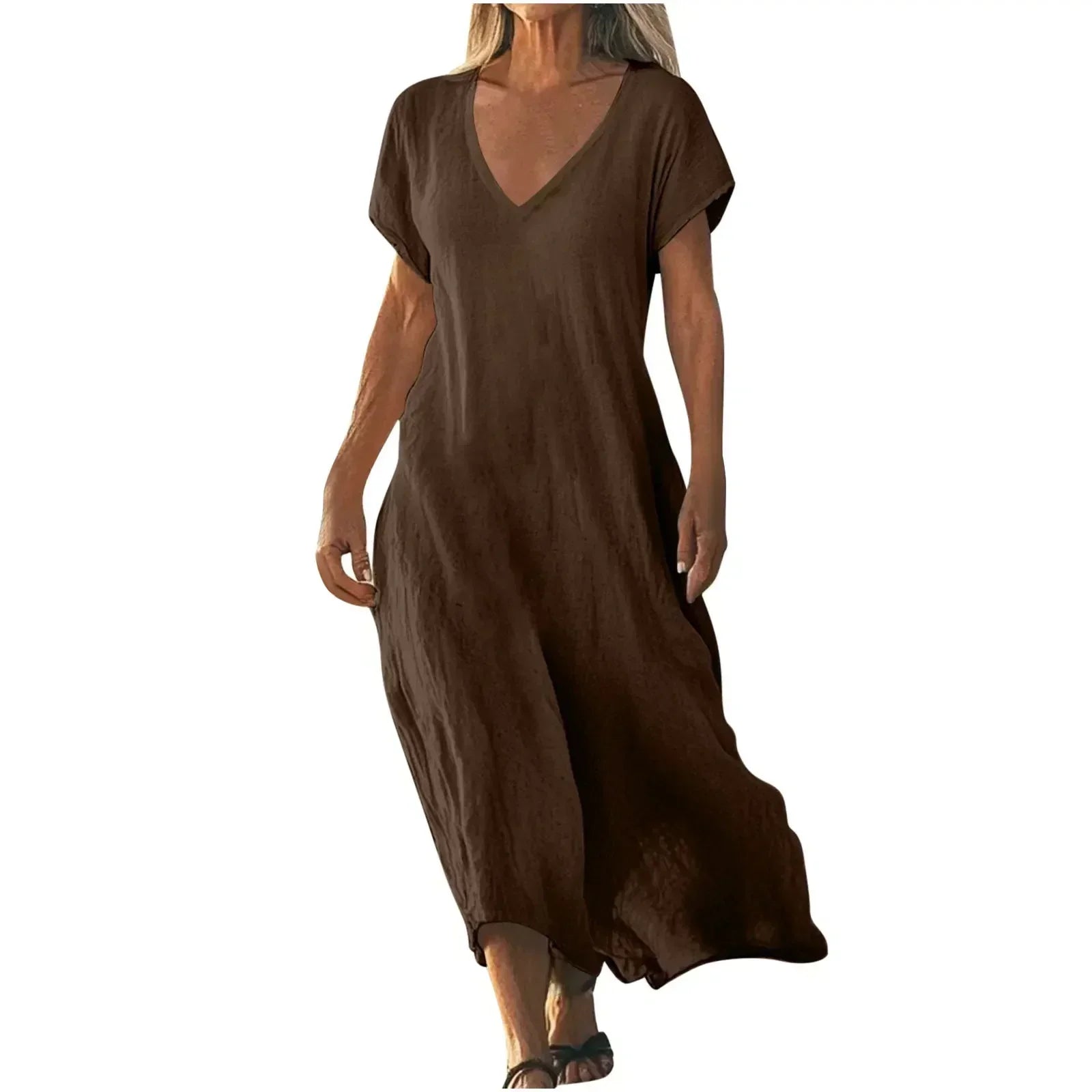 Rosalynn | Flowing V-Neck Summer Maxi Dress