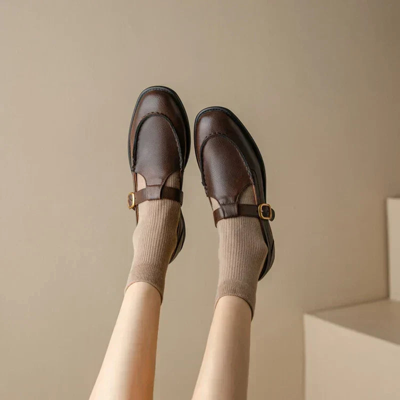 Delia | Retro T-Strap Mary Jane Shoes with Low Heel