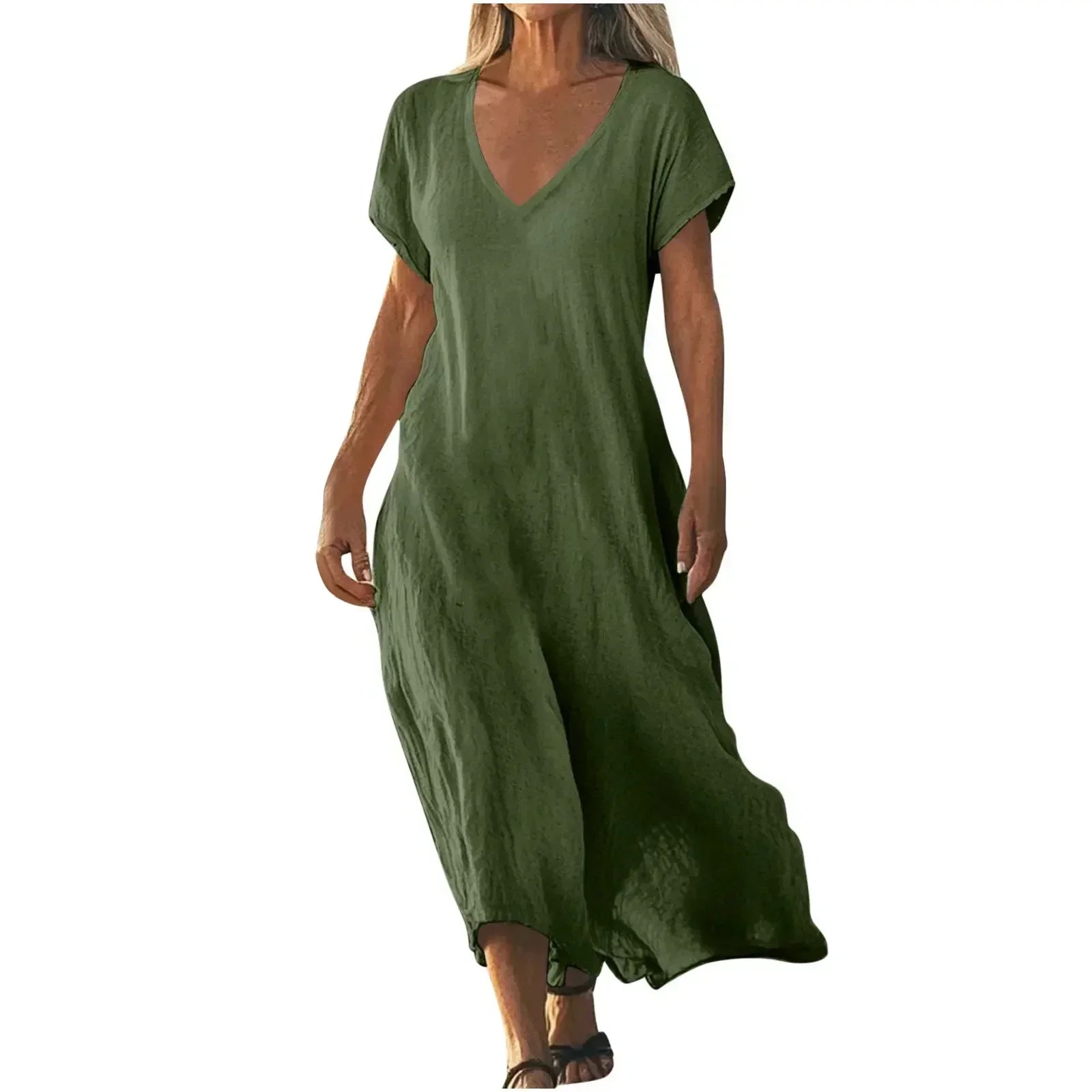 Rosalynn | Flowing V-Neck Summer Maxi Dress