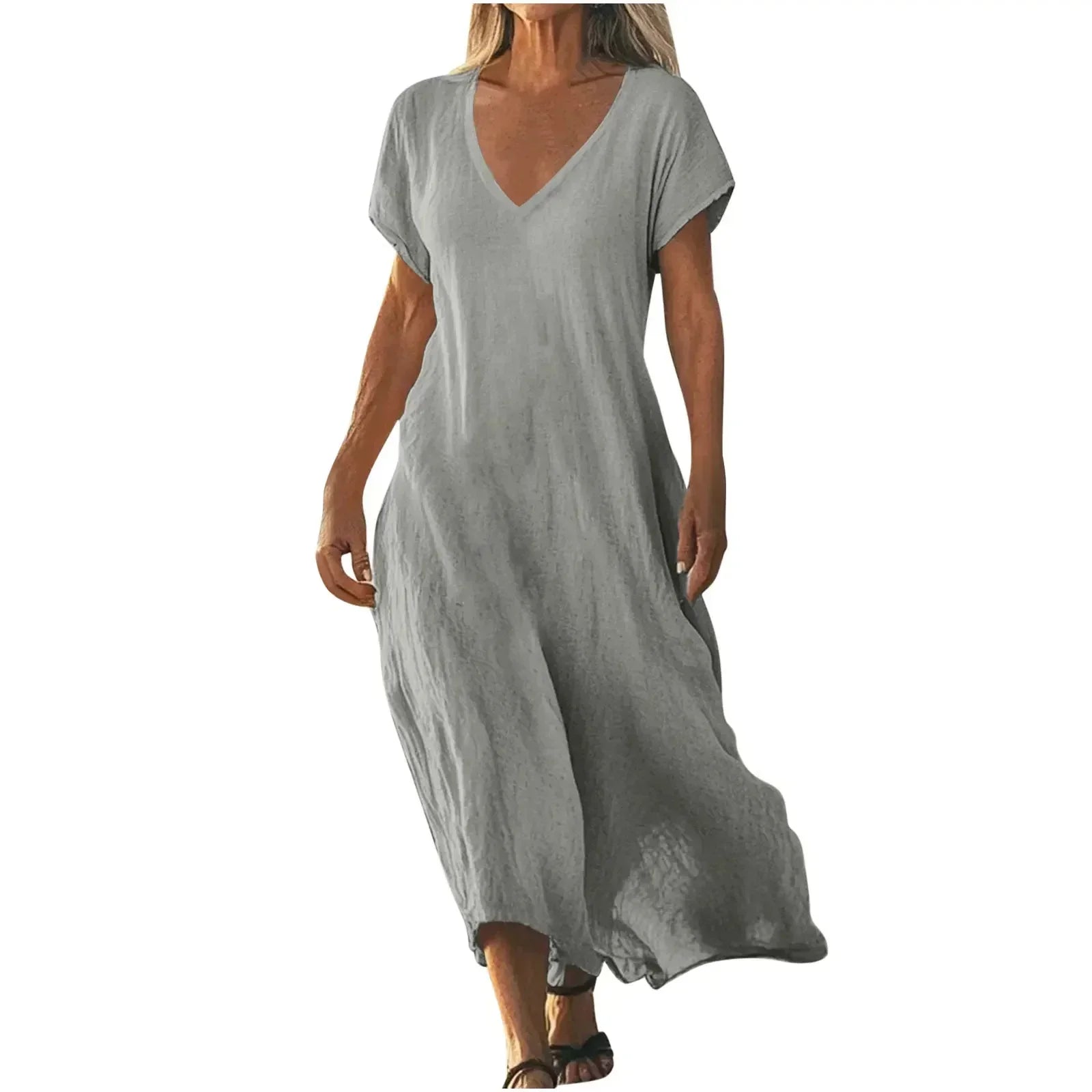 Rosalynn | Flowing V-Neck Summer Maxi Dress