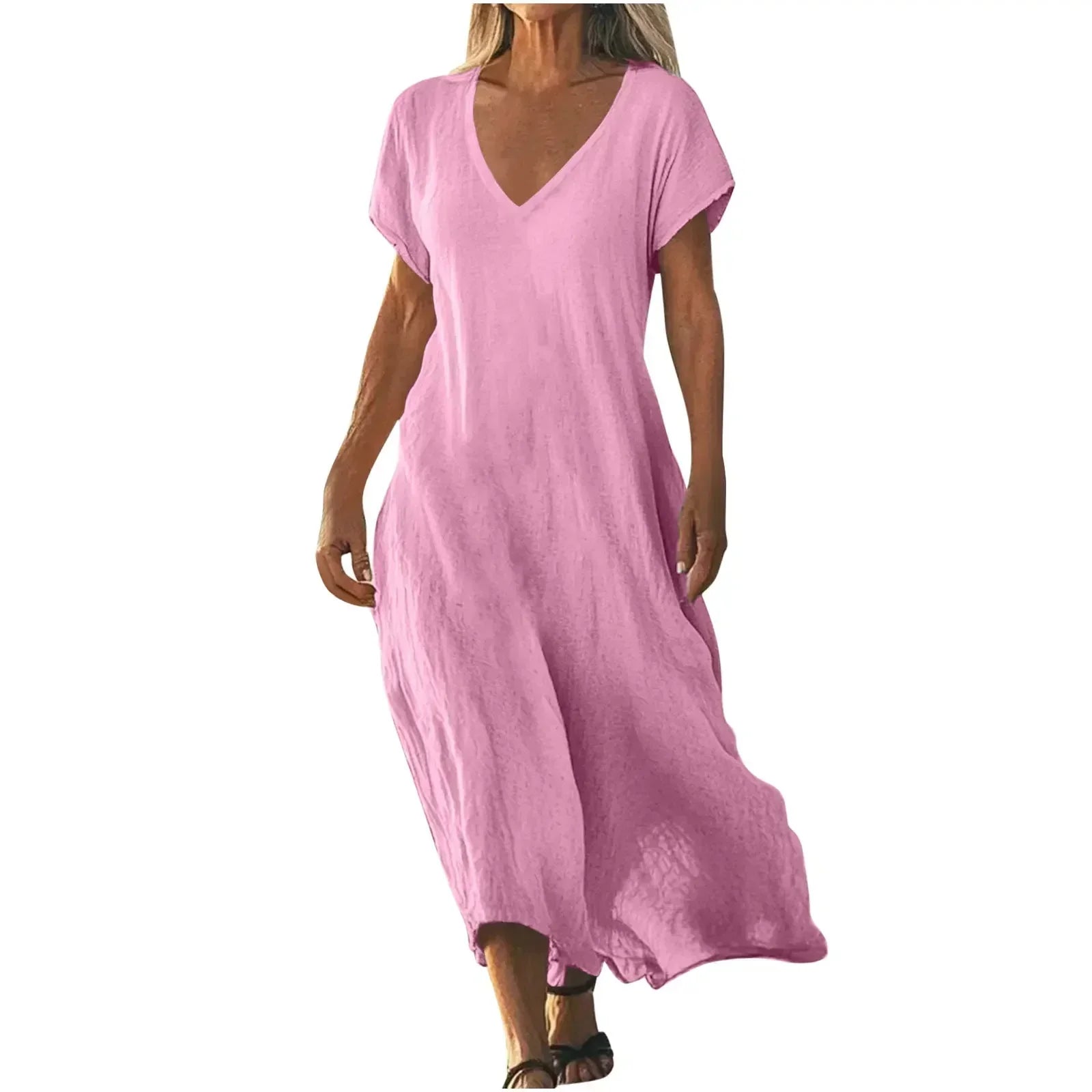 Rosalynn | Flowing V-Neck Summer Maxi Dress