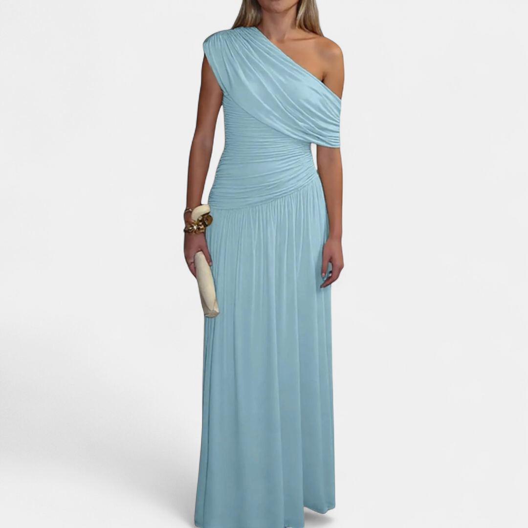 Roxy | Asymmetric Pleated Solid Dress