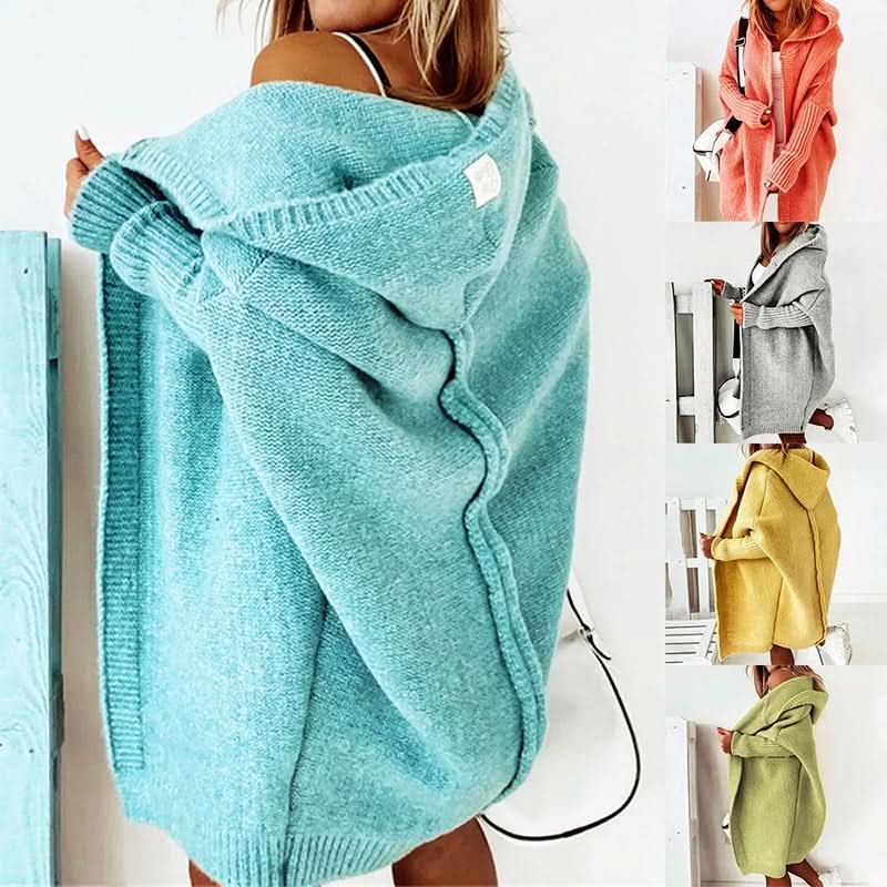 Valentina | Oversized Hooded Loose Knit Cardigan