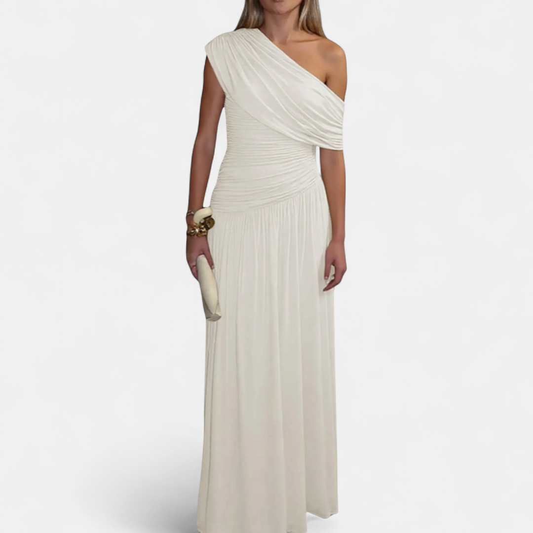 Roxy | Asymmetric Pleated Solid Dress