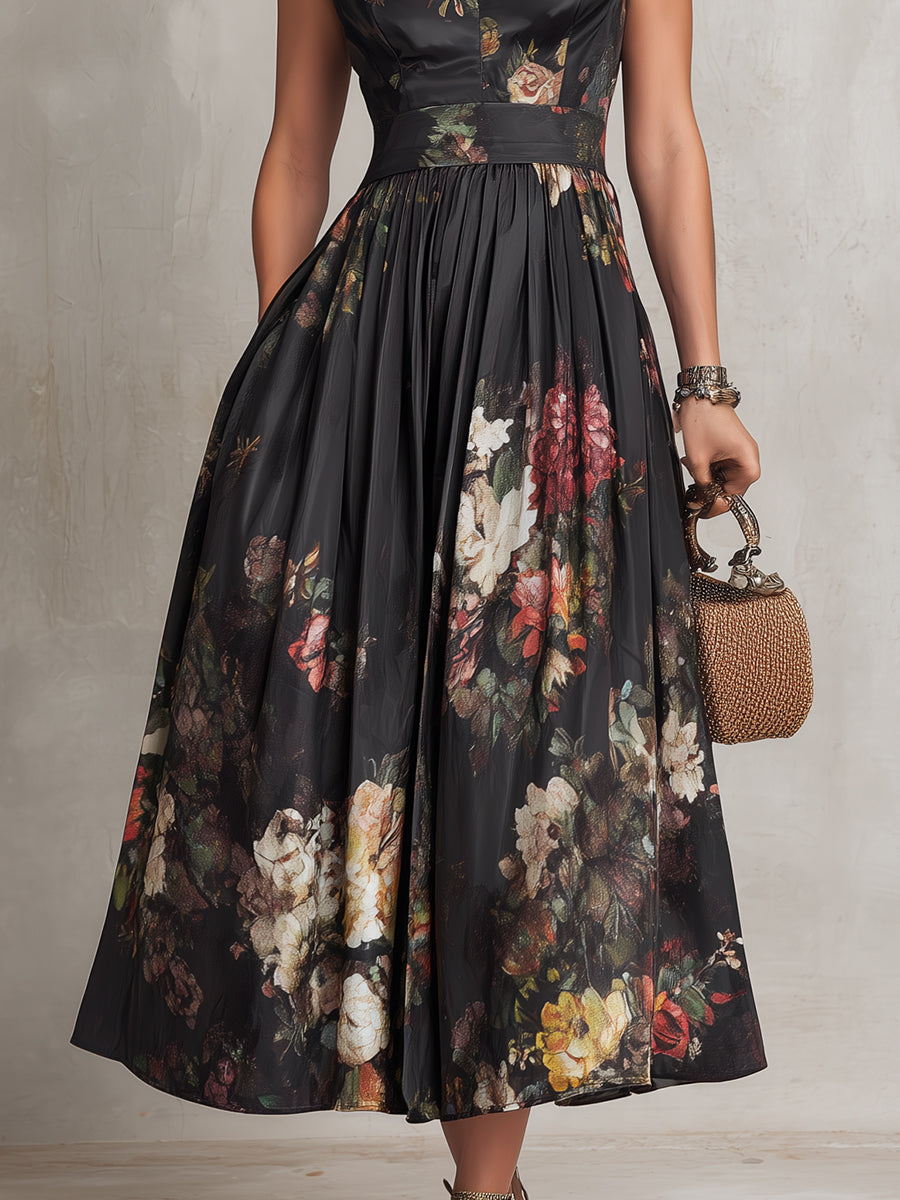 Anneliese | Pleated Floral Midi Dress