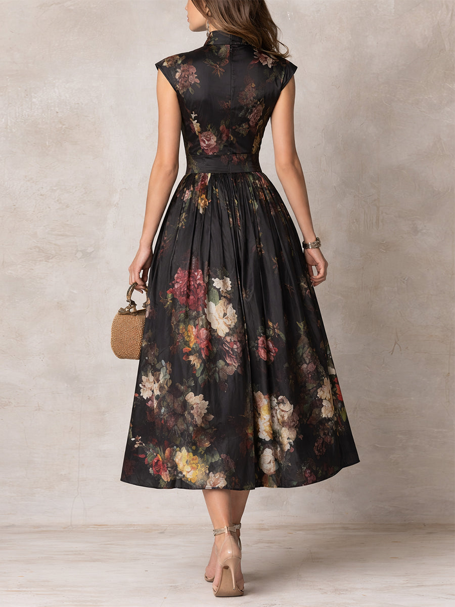 Anneliese | Pleated Floral Midi Dress