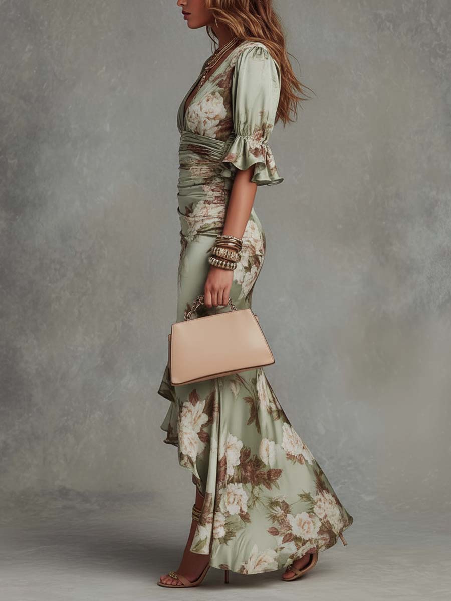 Courtney | Elegant Floral Wrap Dress