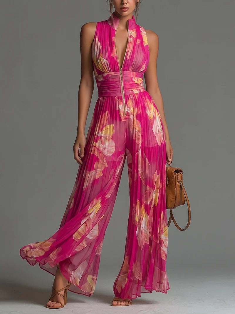 Hailey | Pleated Chiffon Jumpsuit