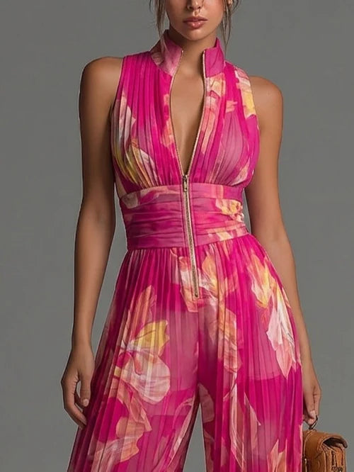 Hailey | Pleated Chiffon Jumpsuit
