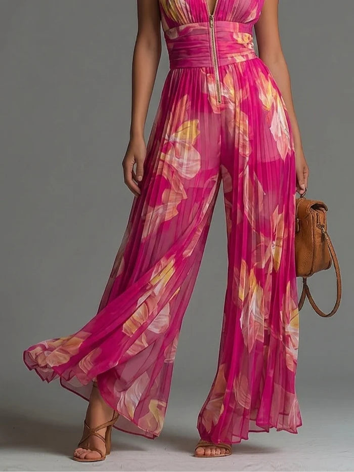 Hailey | Pleated Chiffon Jumpsuit