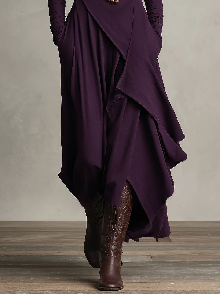 Genevieve | Turtleneck Maxi Dress with Flowing Drape