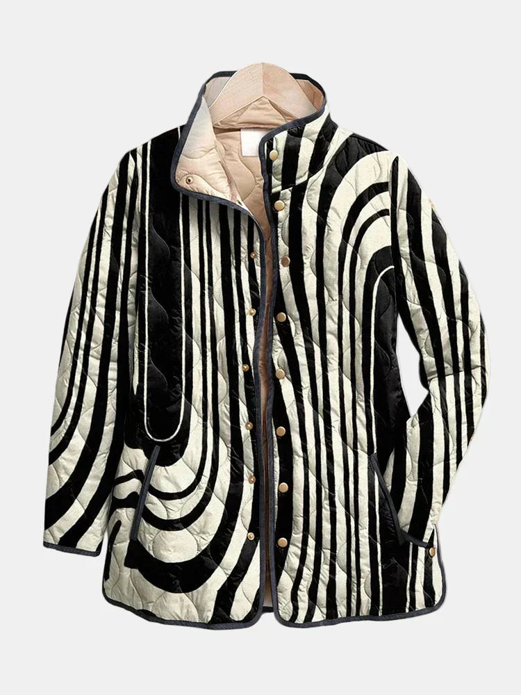 Soraya | Quilted Jacket with Abstract Geometric Design