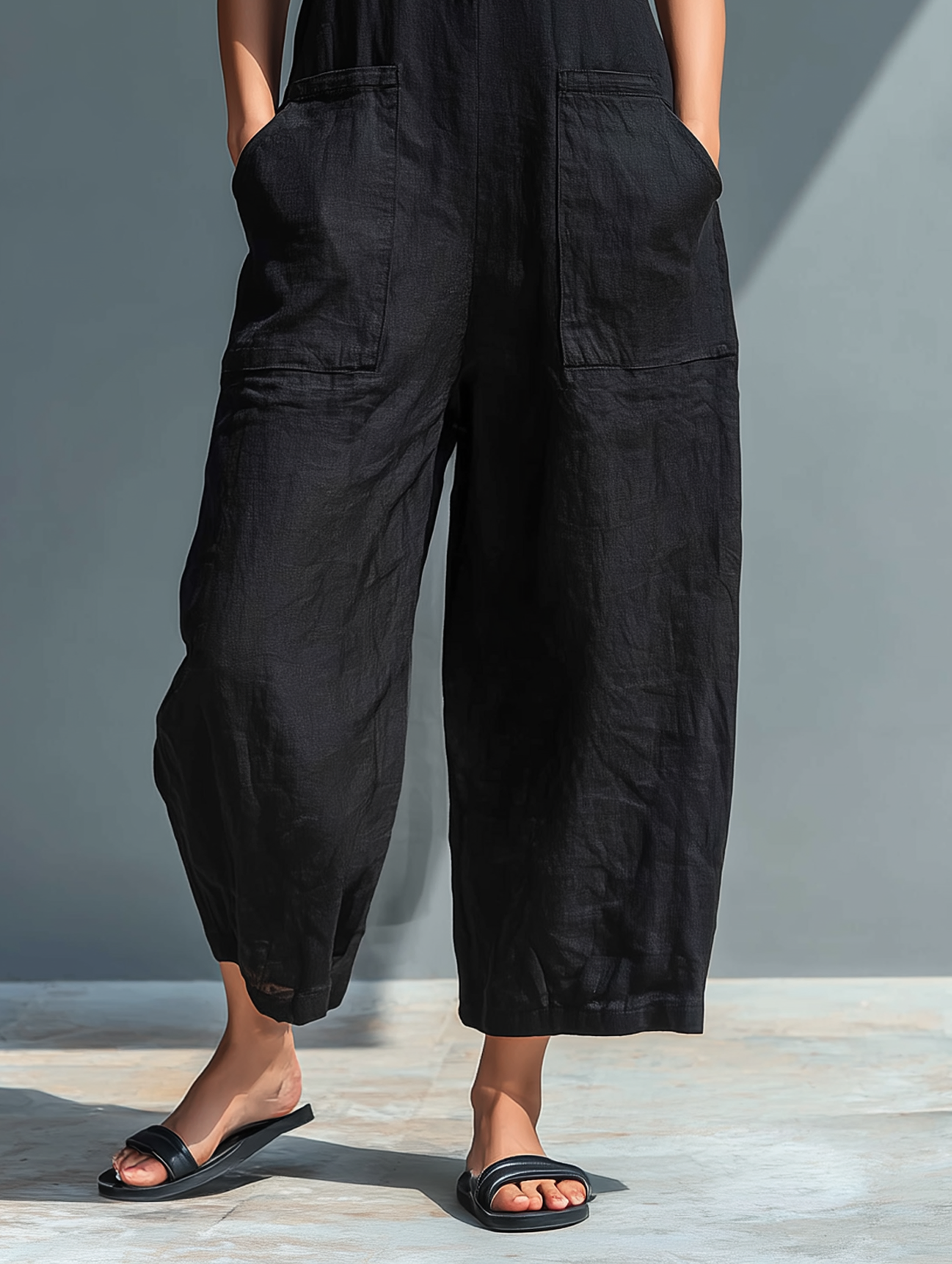 Marceline | Sleeveless Barrel-Leg Jumpsuit with Stand Collar
