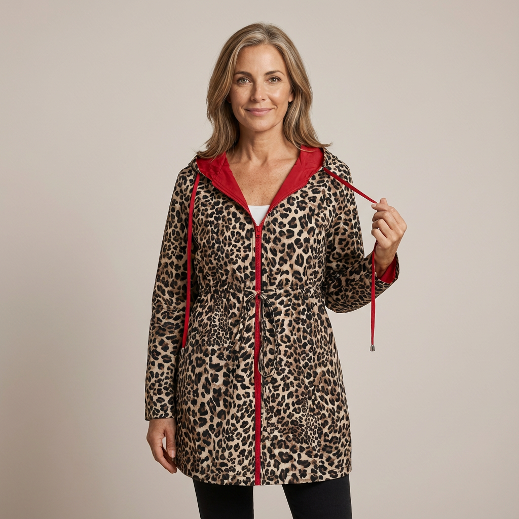 Elin | Leopard-Print Reversible Coat with Adjustable Waist