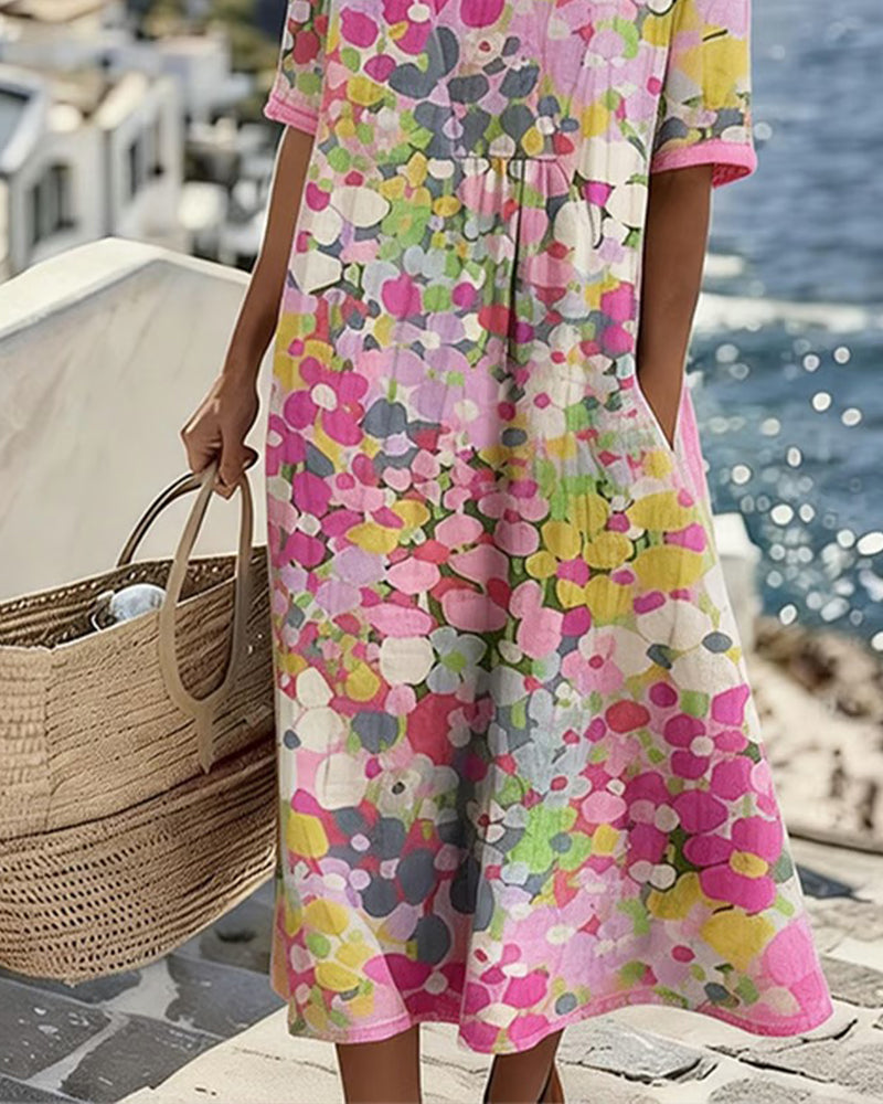 Olivia | Elegant Floral Summer Midi Dress