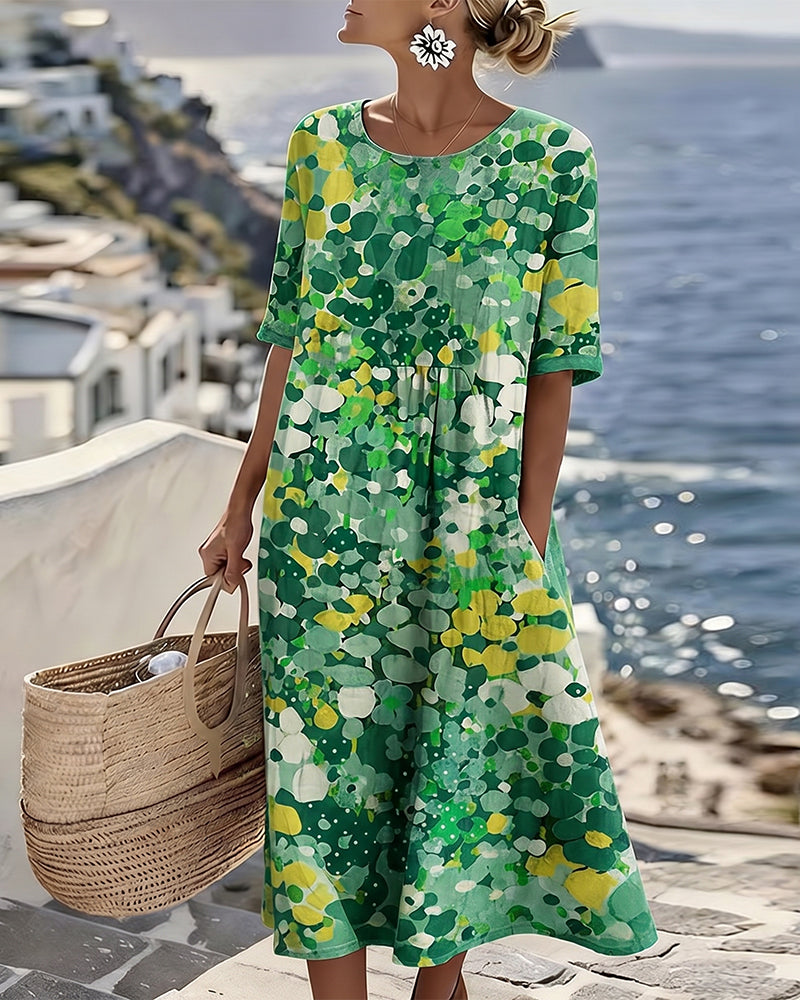 Olivia | Elegant Floral Summer Midi Dress
