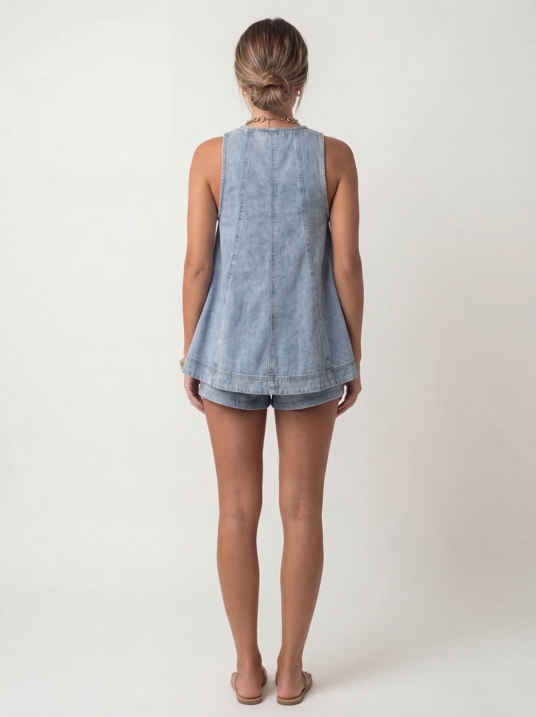 Daphne | Denim Two Piece Set