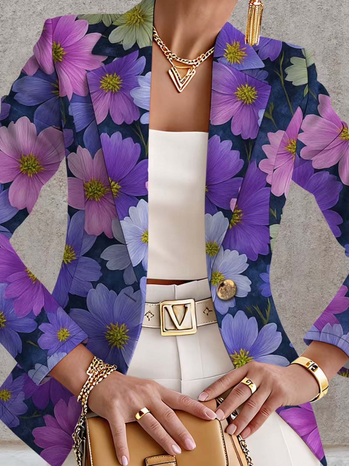 Bellamira | Purple Cosmos Print Tailored Blazer