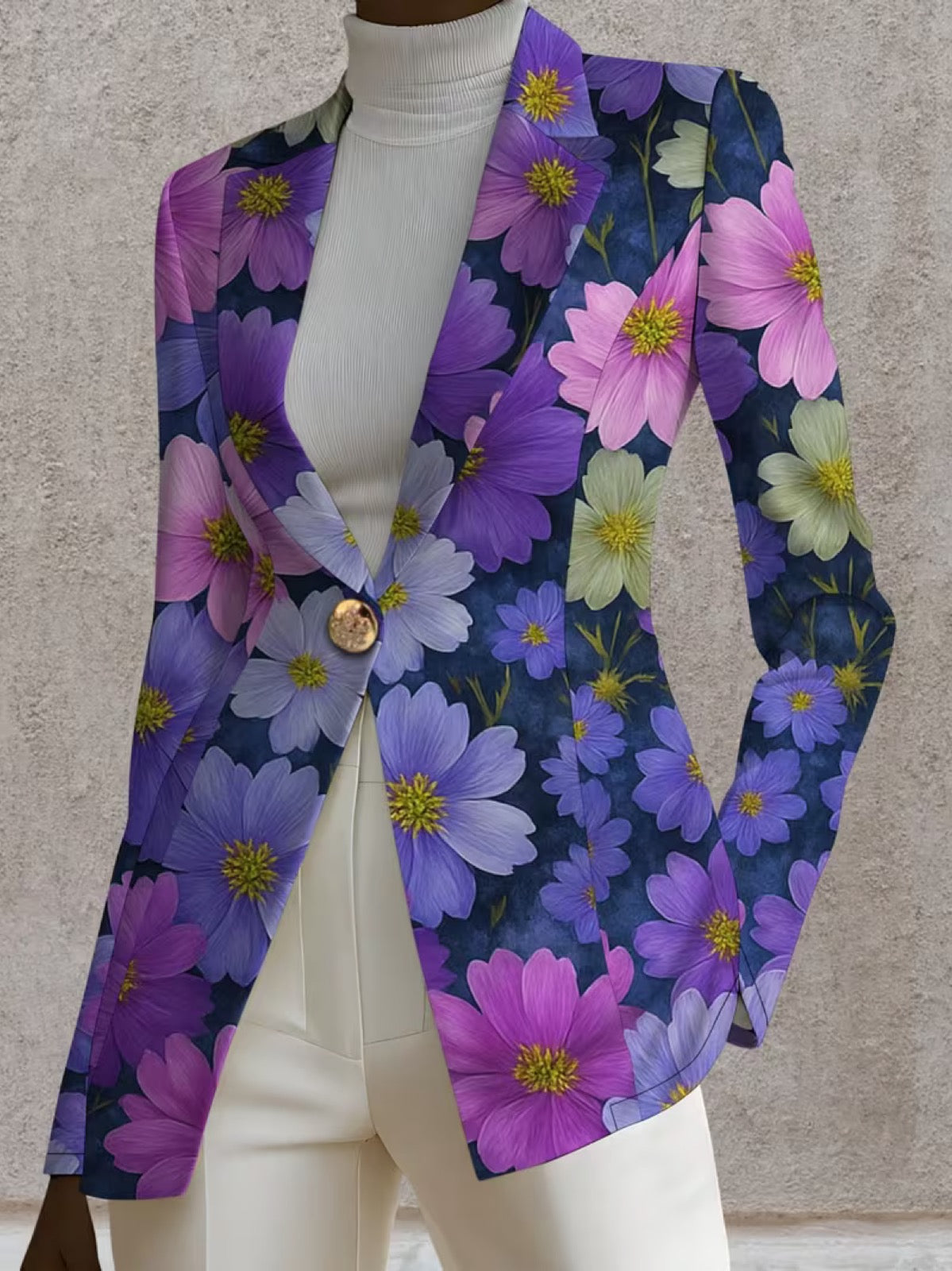 Bellamira | Purple Cosmos Print Tailored Blazer
