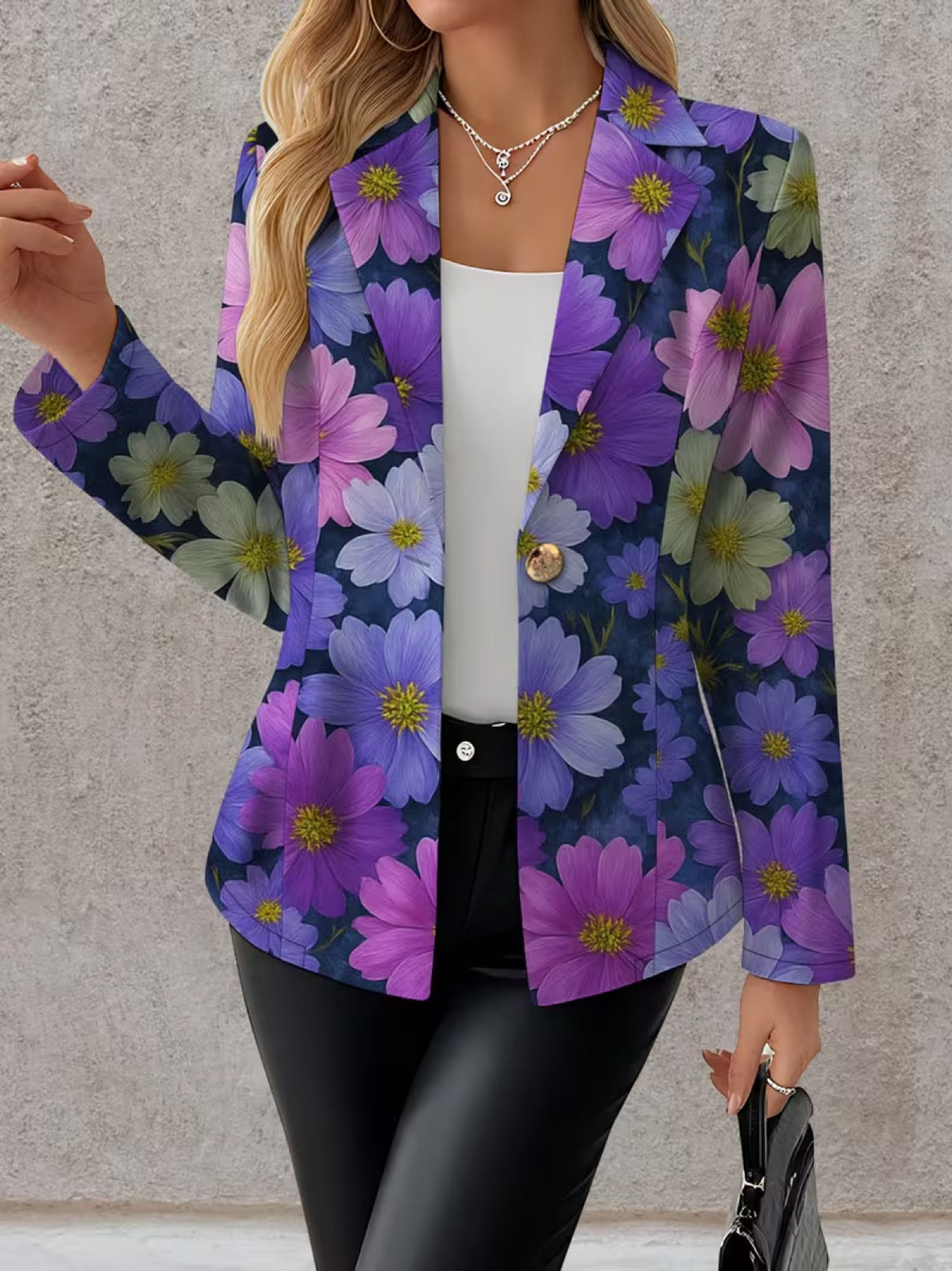 Bellamira | Purple Cosmos Print Tailored Blazer