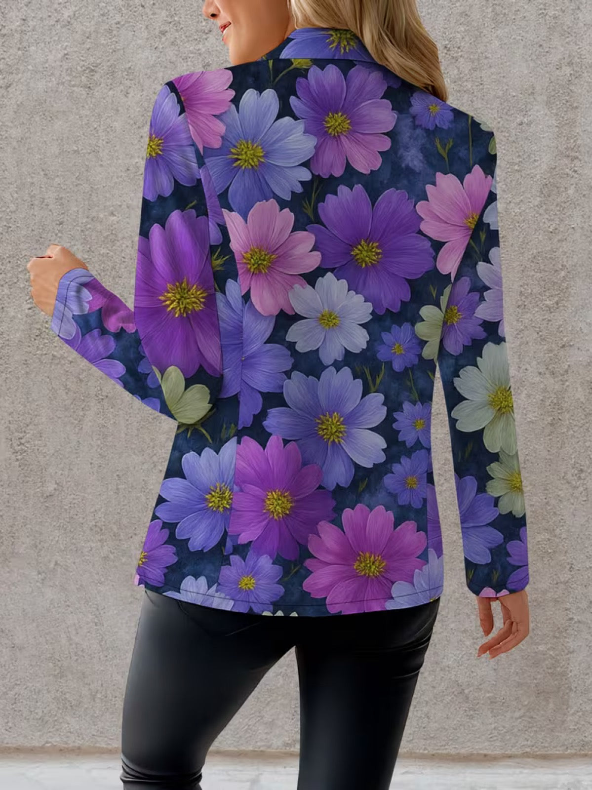 Bellamira | Purple Cosmos Print Tailored Blazer