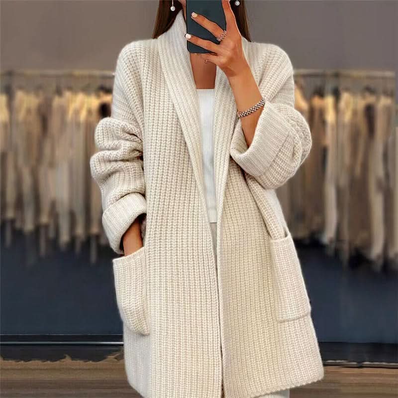 Thalira | Merino Wool Open-Front Cardigan