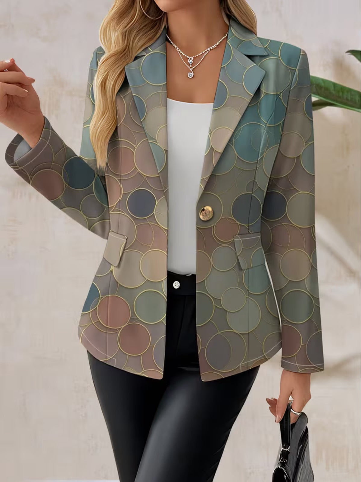 Capucine | Dot Mosaic Single-Button Blazer