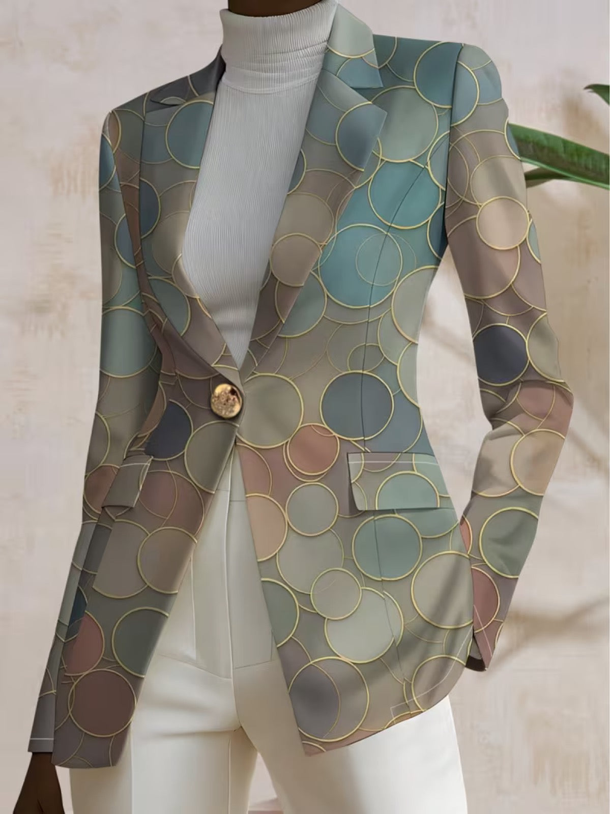 Capucine | Dot Mosaic Single-Button Blazer