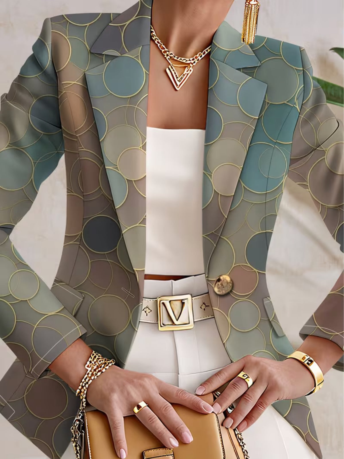 Capucine | Dot Mosaic Single-Button Blazer