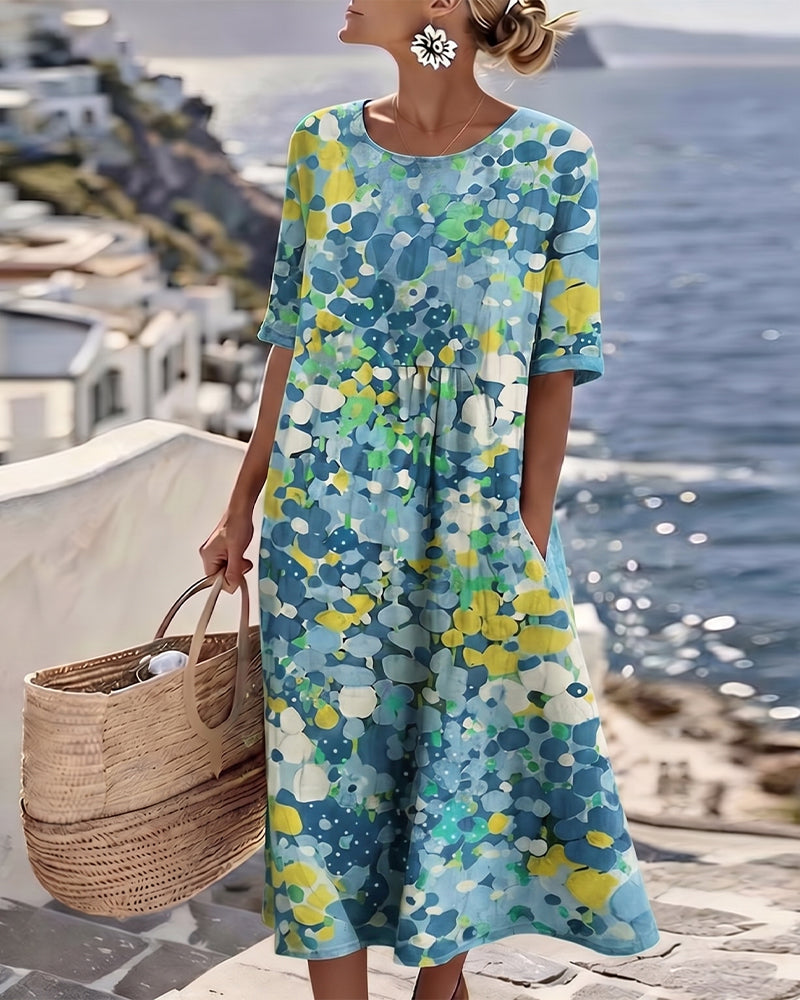 Olivia | Elegant Floral Summer Midi Dress