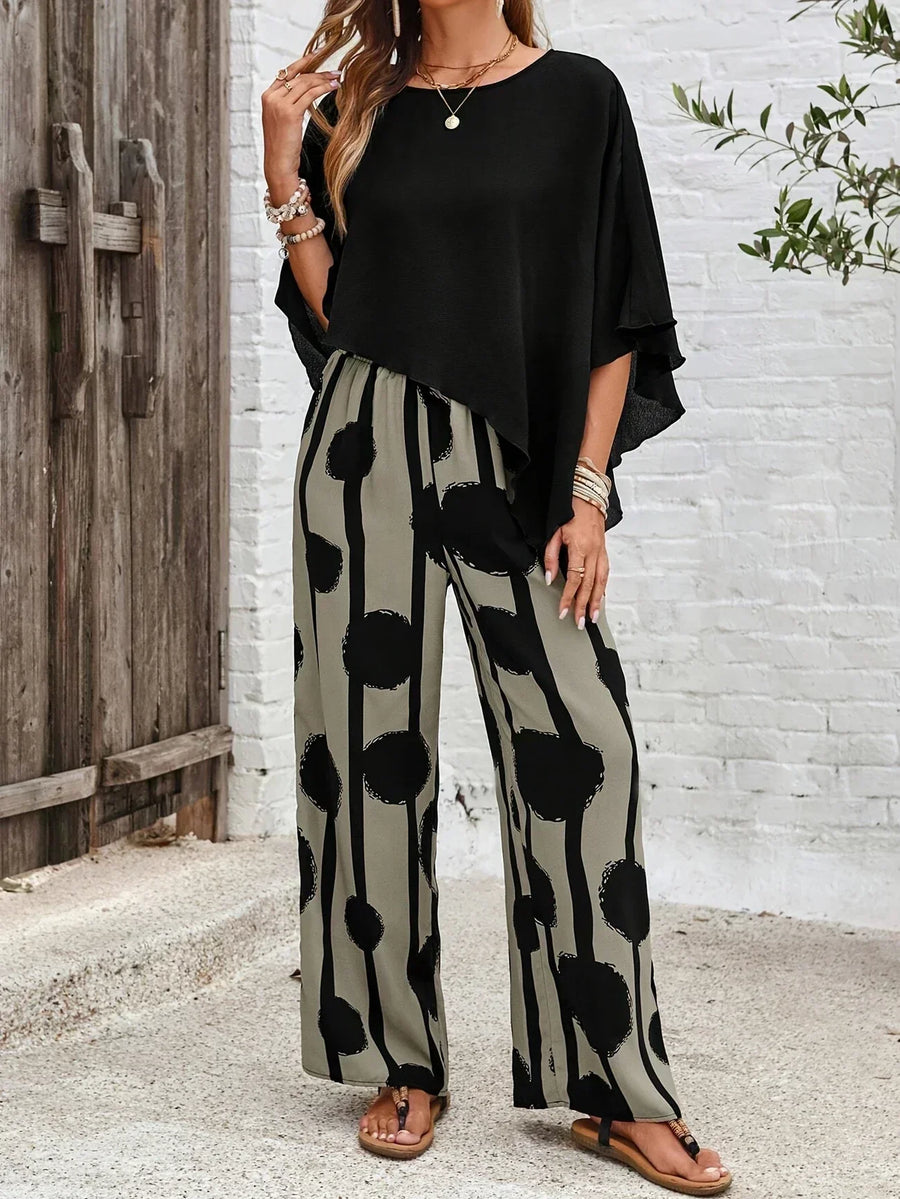 Megan |  Comfortable Elastic Waist Two-Piece Set