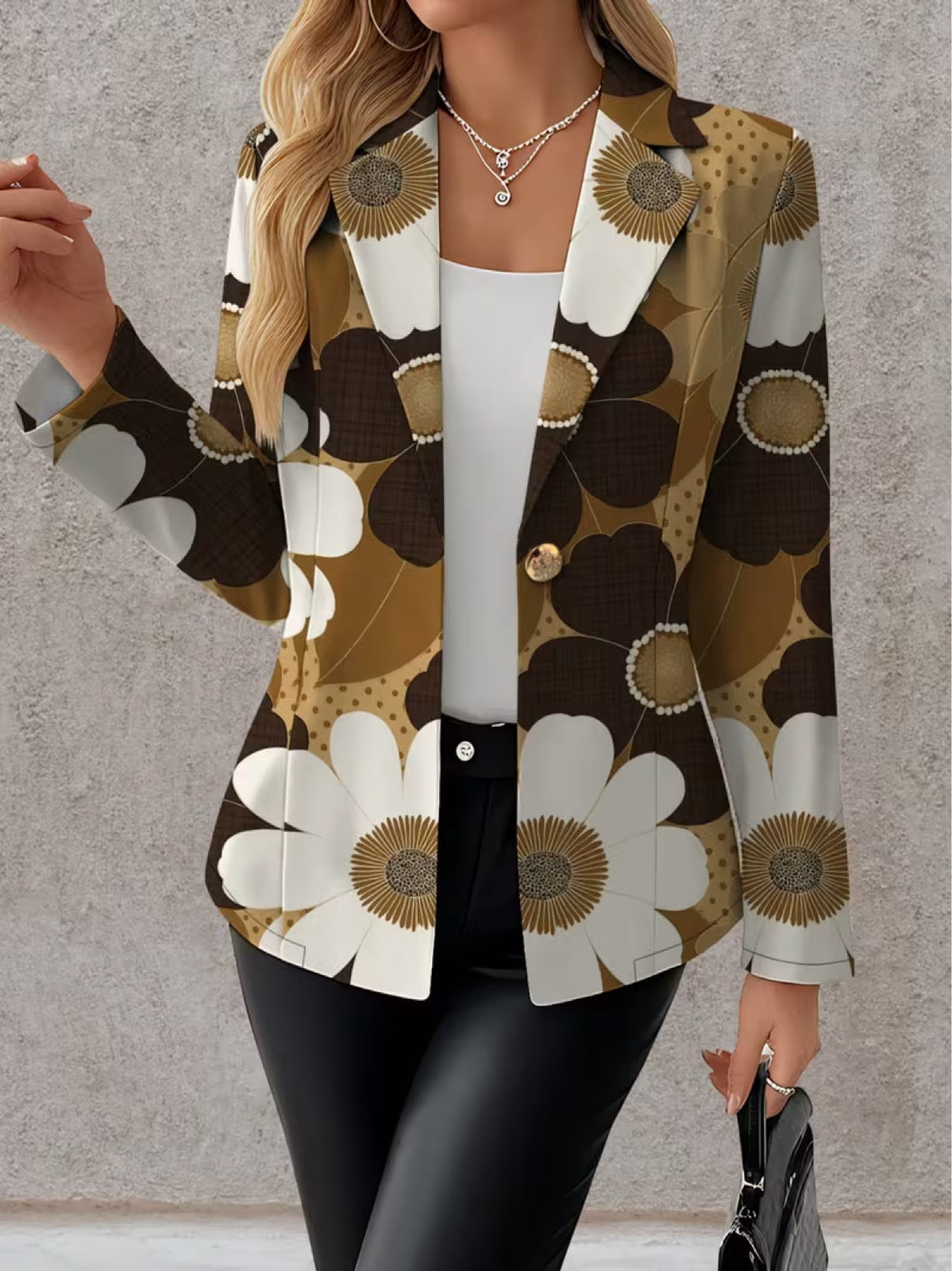 Clothilde | Daisy Print Single-Button Blazer