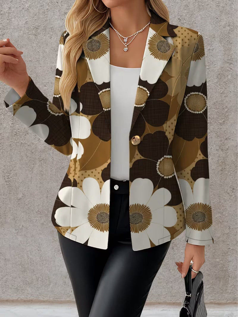 Clothilde | Daisy Print Single-Button Blazer
