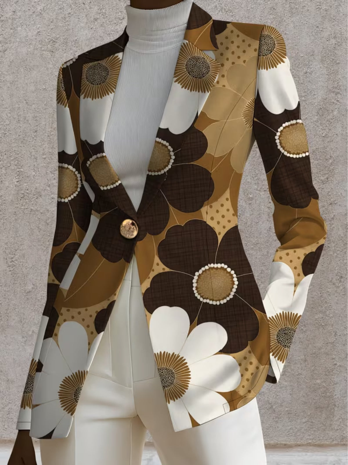 Clothilde | Daisy Print Single-Button Blazer