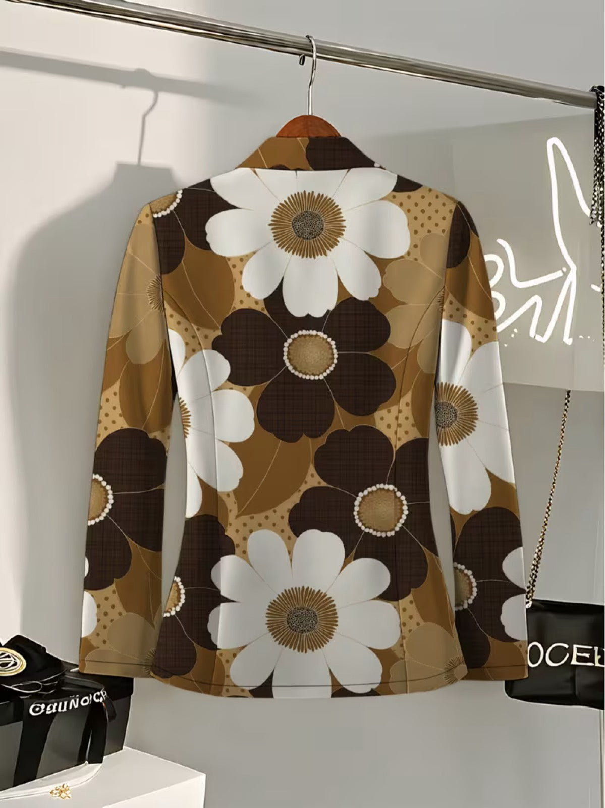 Clothilde | Daisy Print Single-Button Blazer