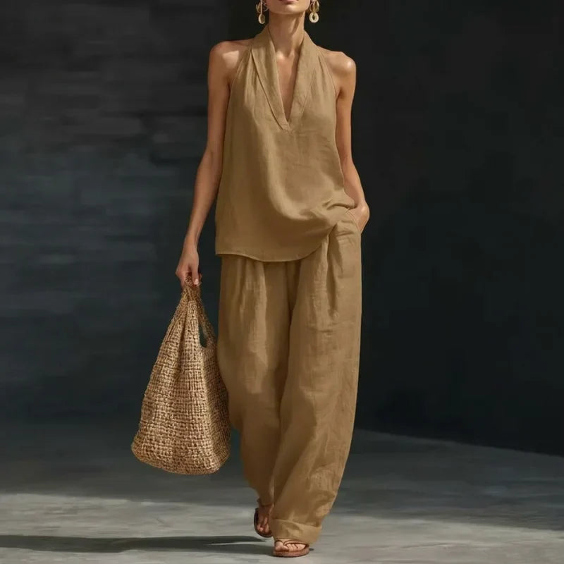 AINHOA | LINEN-TEXTURED TWO-PIECE SET