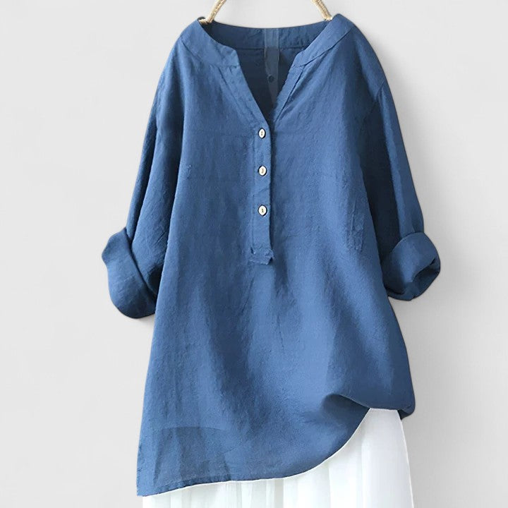 June | Elegant Button-Front Shirt