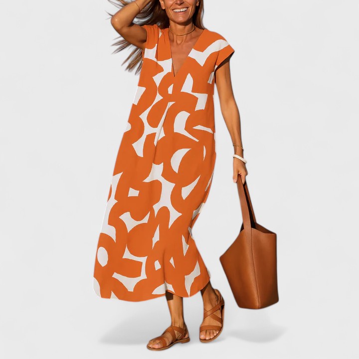 Valery | Flowing V Neck Dress