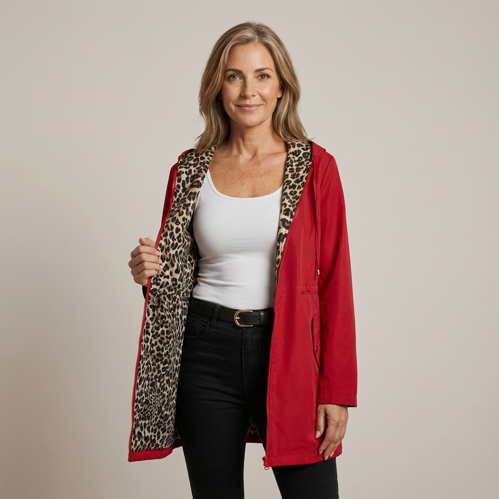 Elin | Leopard-Print Reversible Coat with Adjustable Waist
