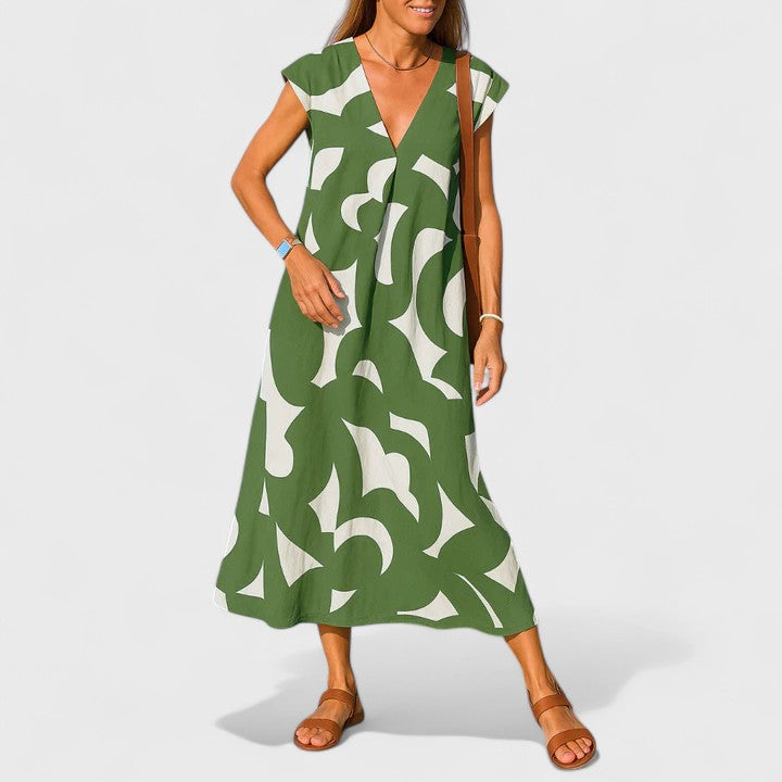 Valery | Flowing V Neck Dress