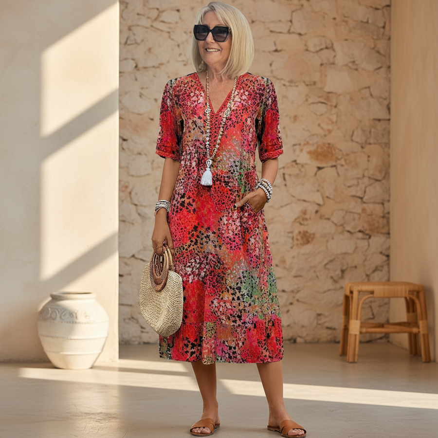 Rachel | Vibrant Midi Dress