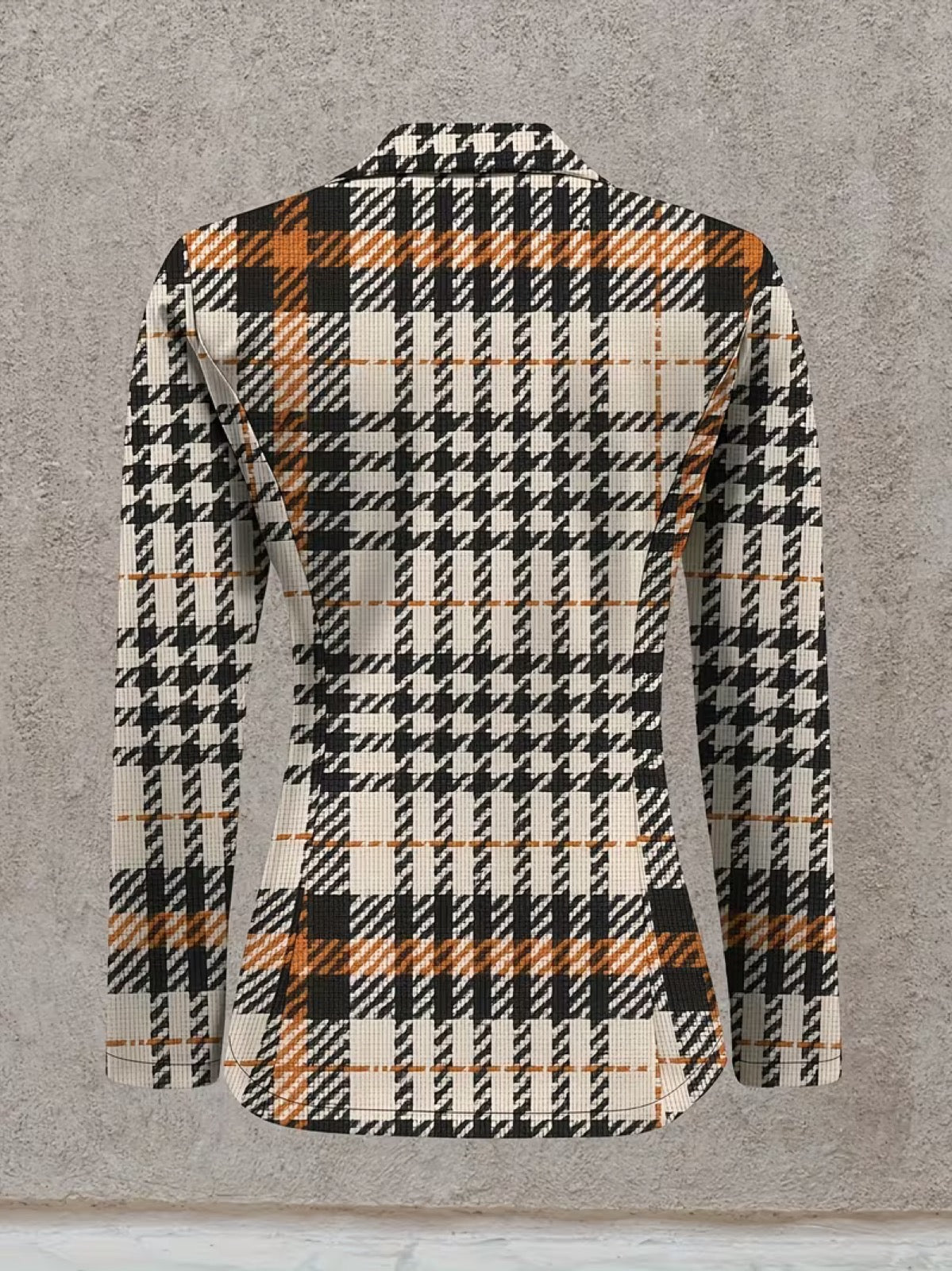 Ghislaine | Houndstooth Single-Button Tailored Blazer